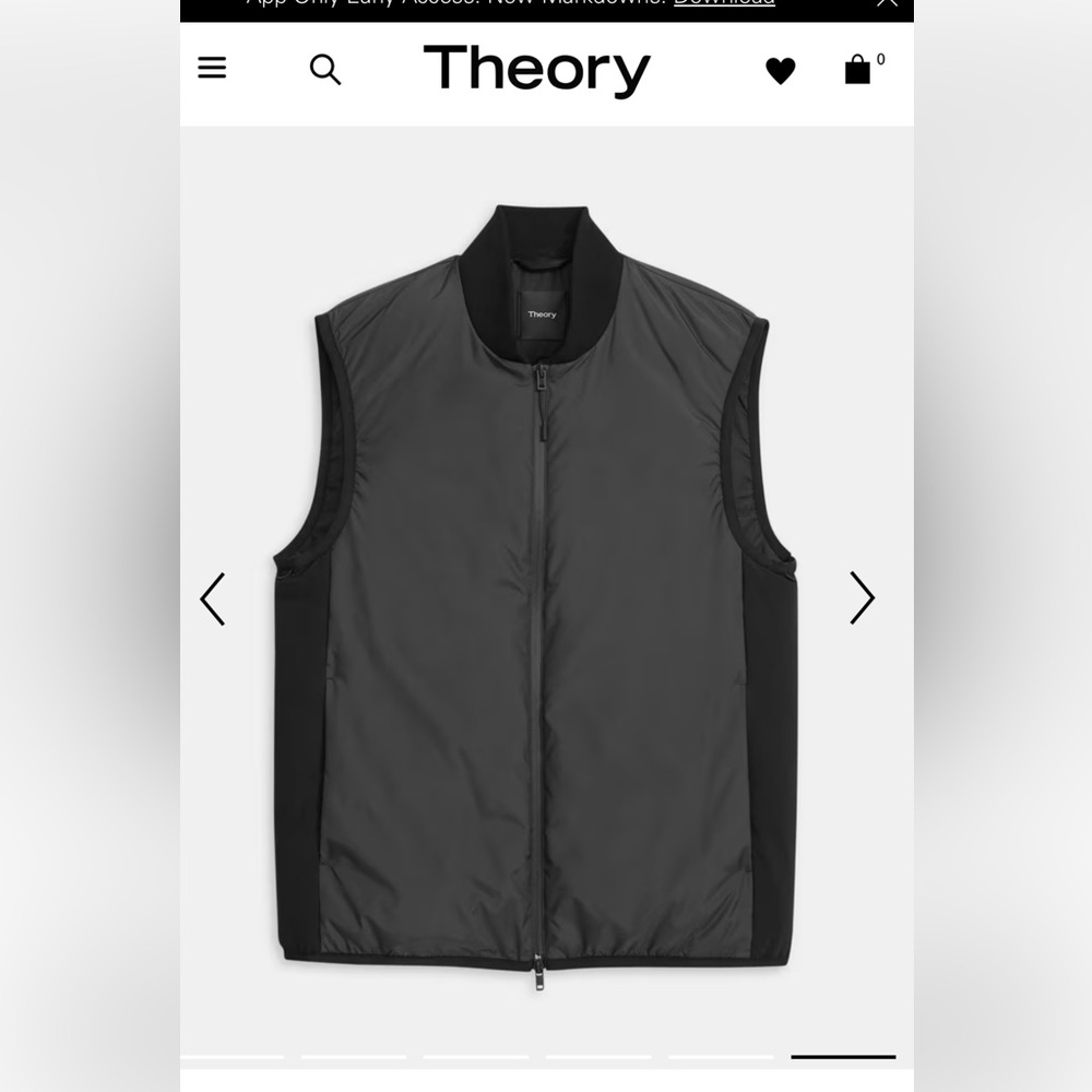 Men’s Black Theory Puffer Vest NWOT - Picture 9 of 13
